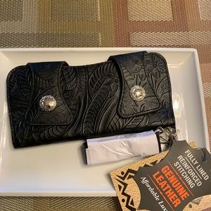 Solid Genuine Leather Chain Wallet